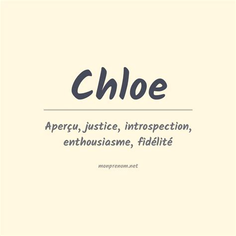 chloe signification prenom|chloe in greek mythology.